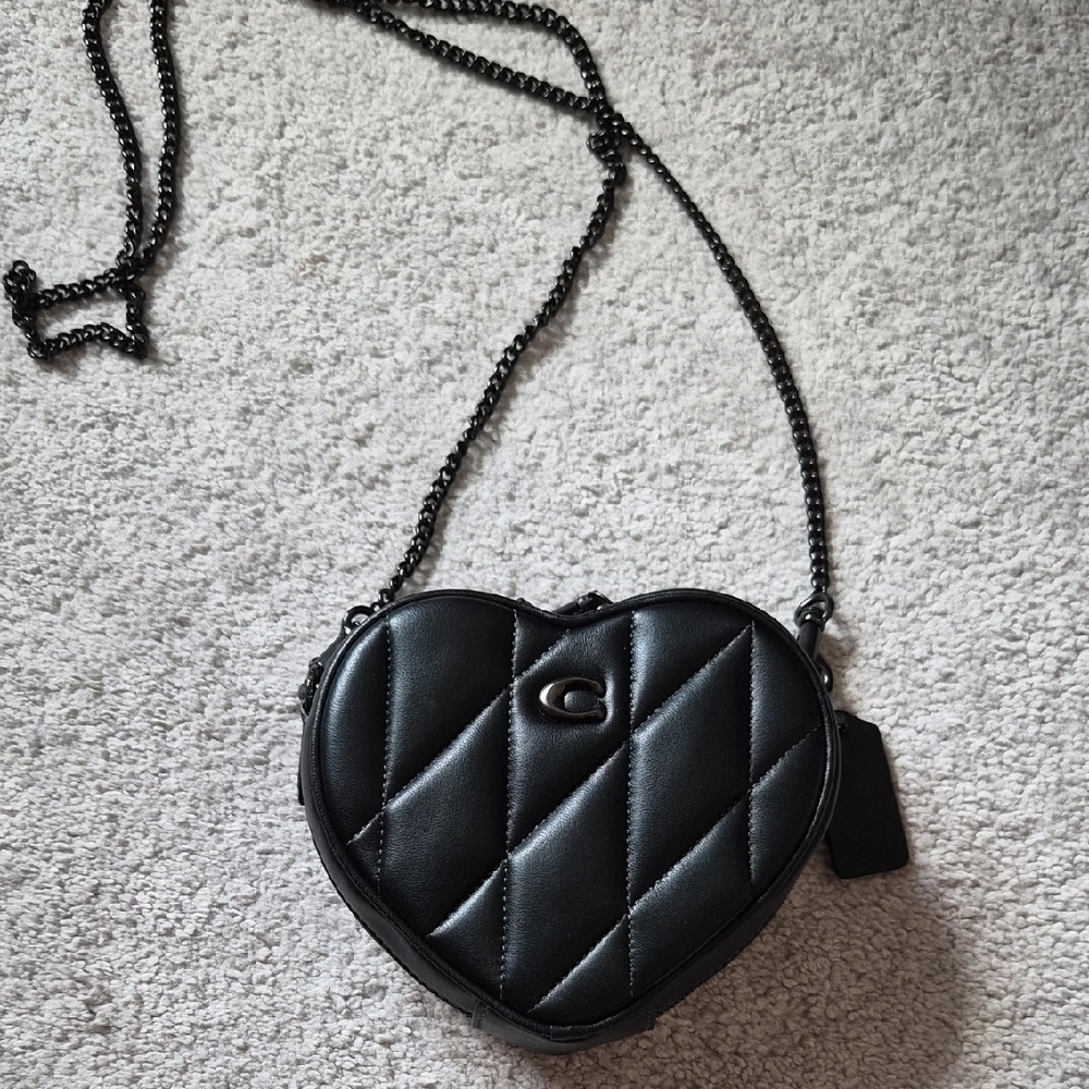 Coach Black Heart-Shaped Crossbody Bag